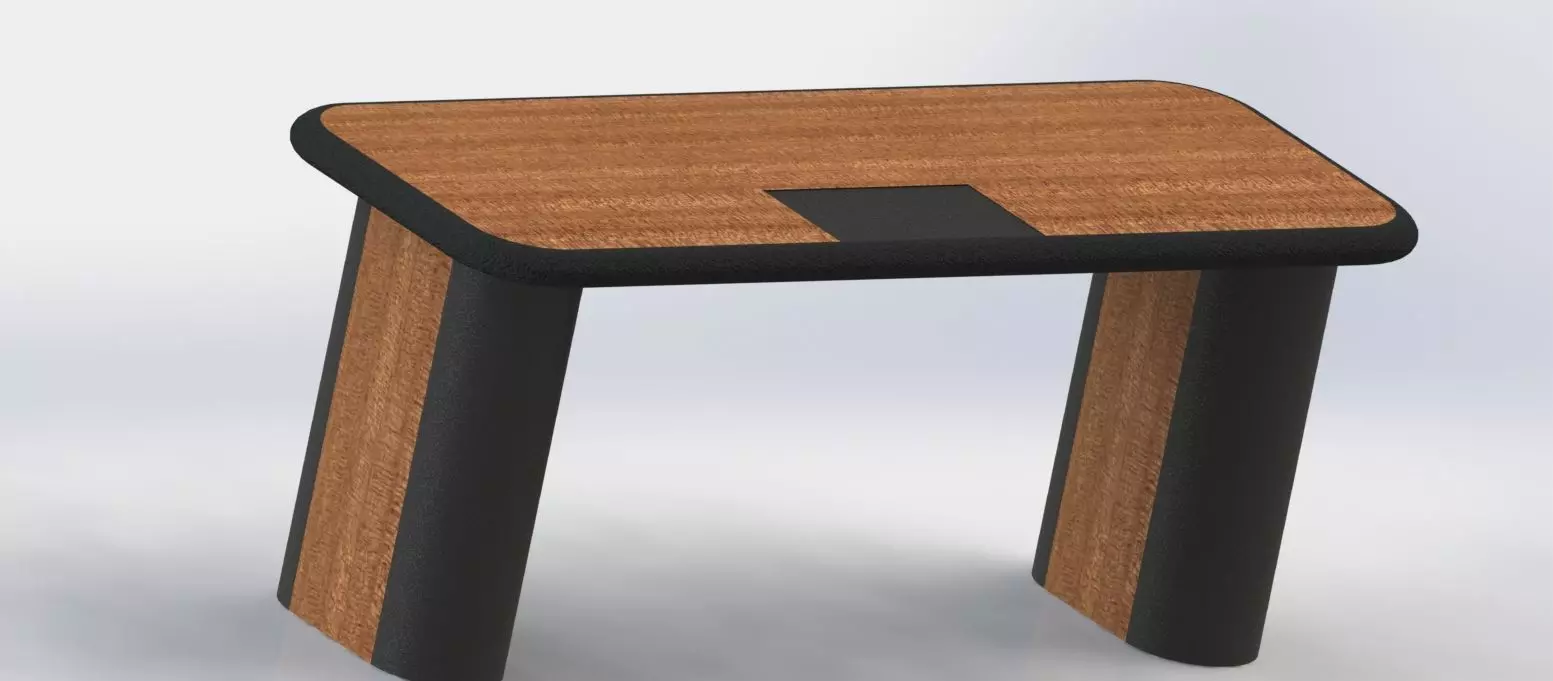 casual british office desk from 70ths Free 3D model_0