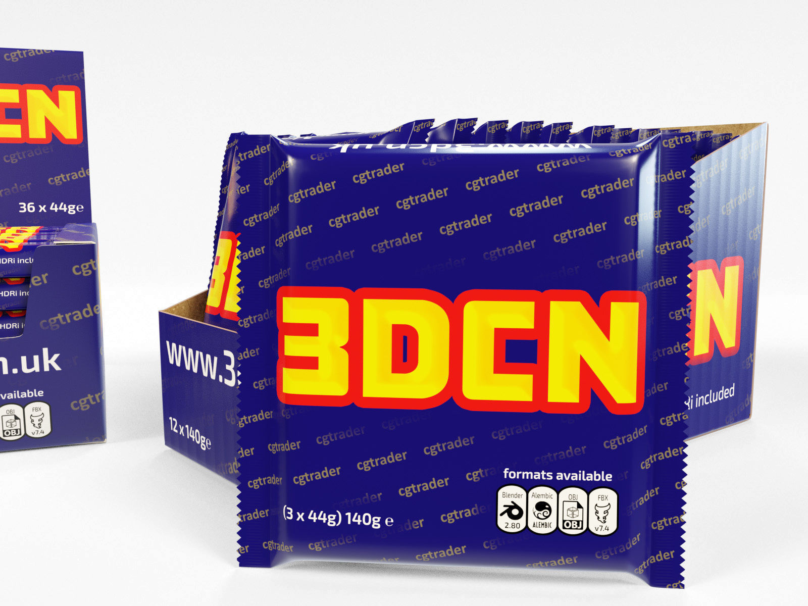 Candy bars with shelf ready display trays yorkie 3D model_6