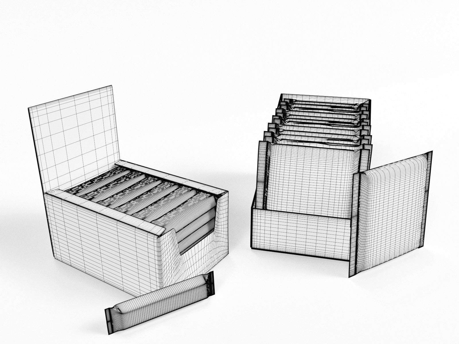 Candy bars with shelf ready display trays yorkie 3D model_1