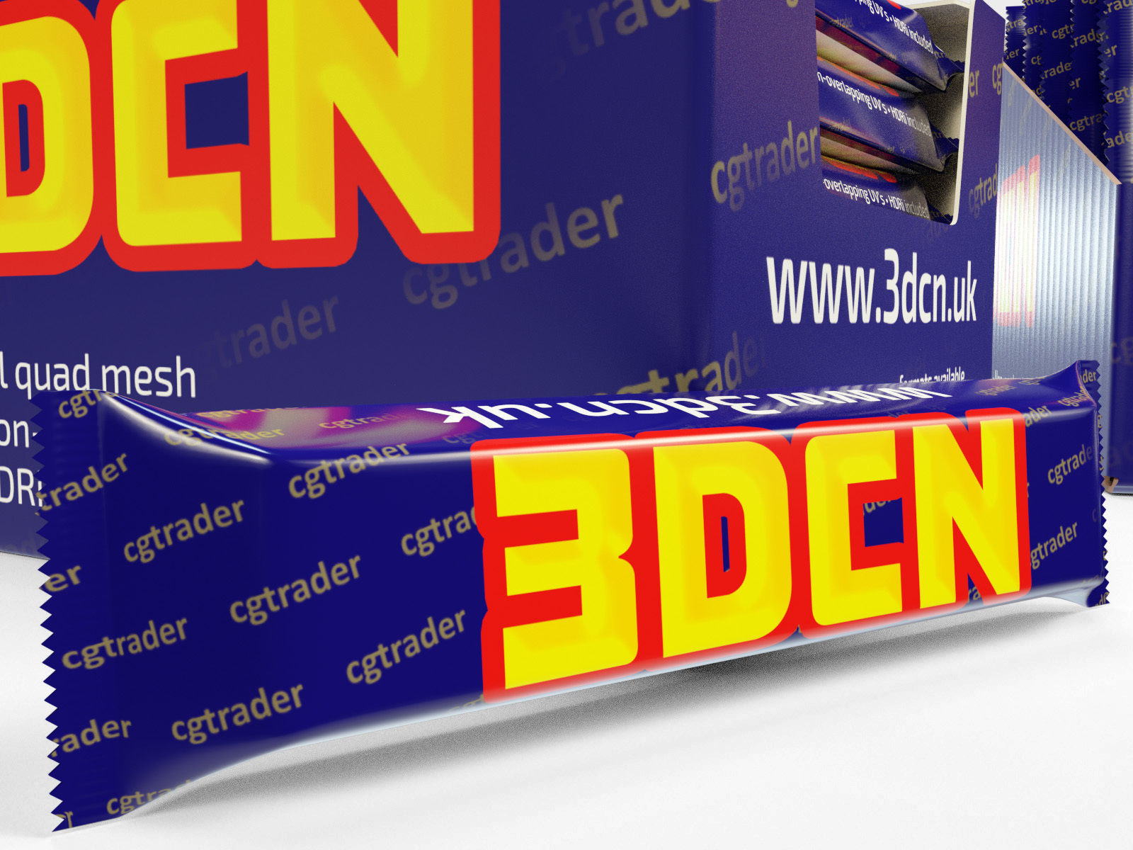 Candy bars with shelf ready display trays yorkie 3D model_2