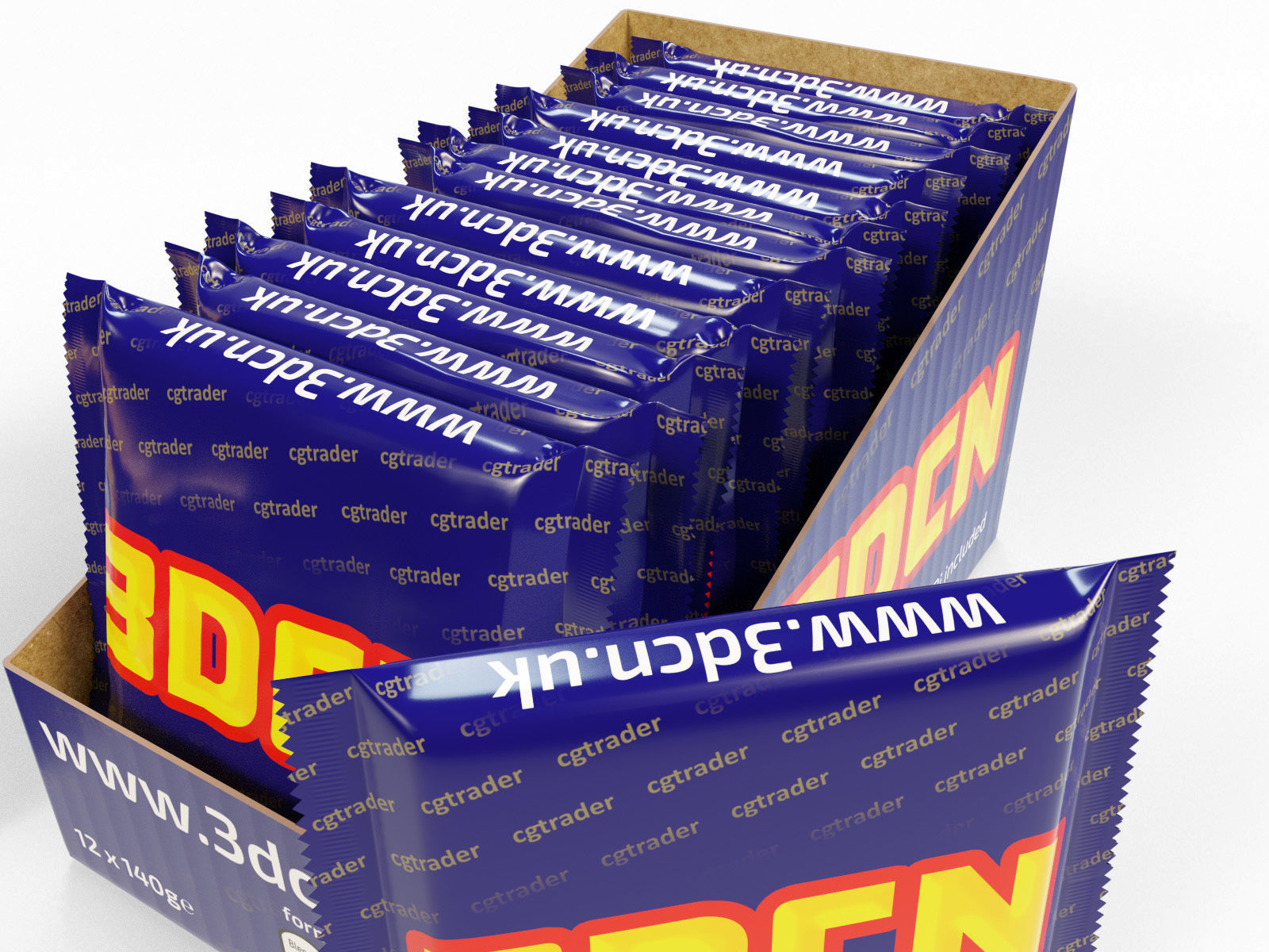 Candy bars with shelf ready display trays yorkie 3D model_8