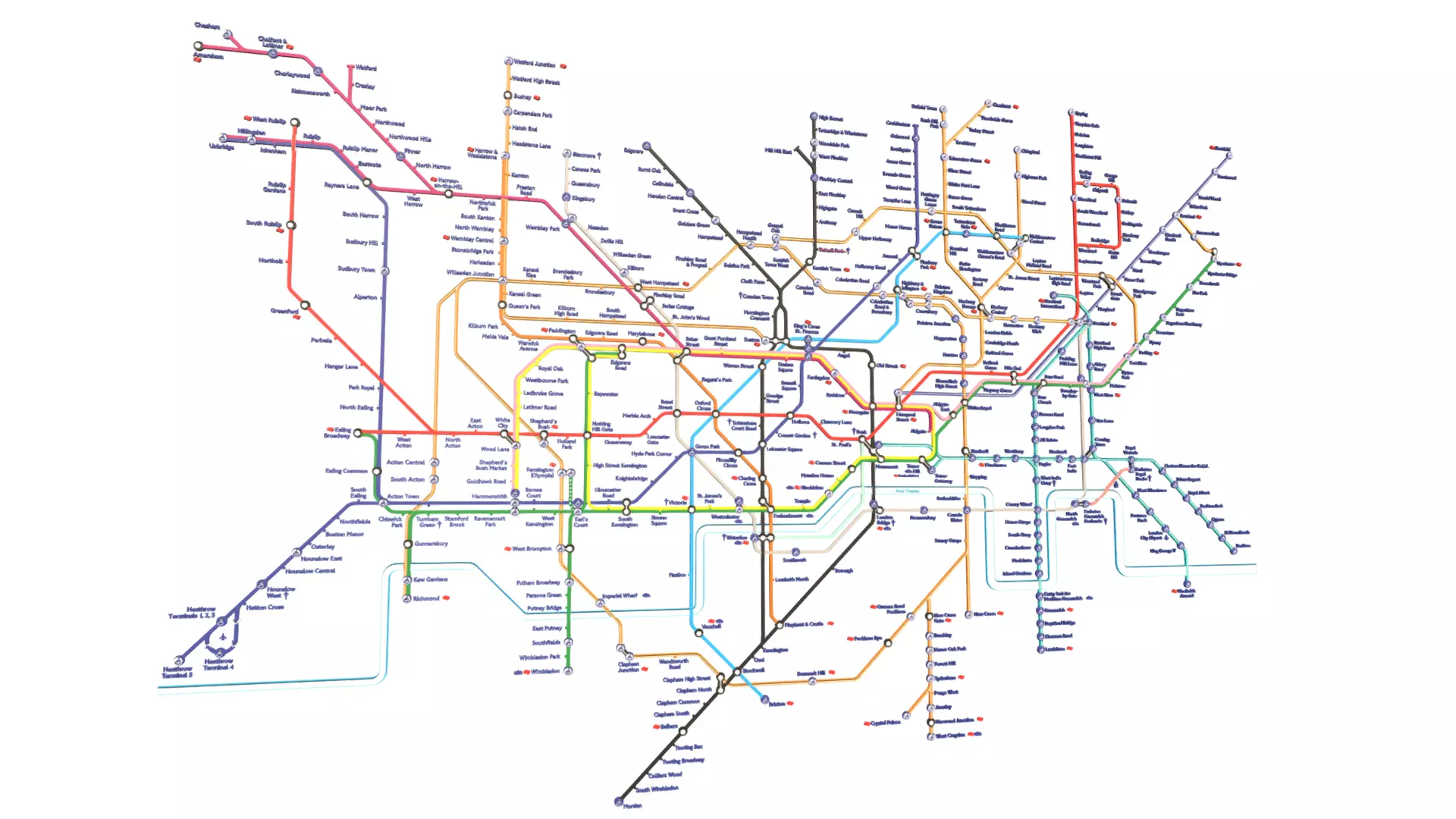 London Underground Map Low-poly 3D model
