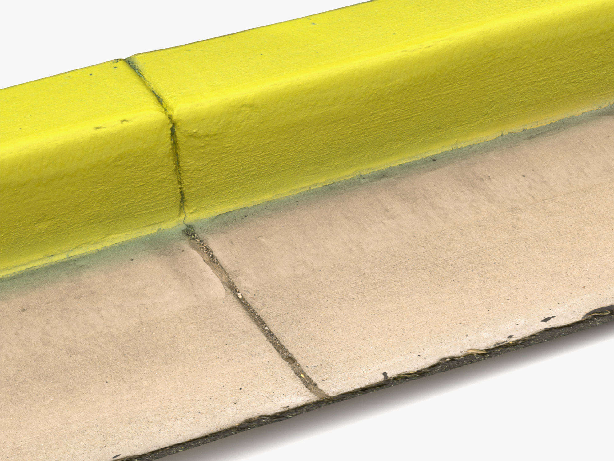 Yellow Curb - 8K Scan Low-poly 3D model_5