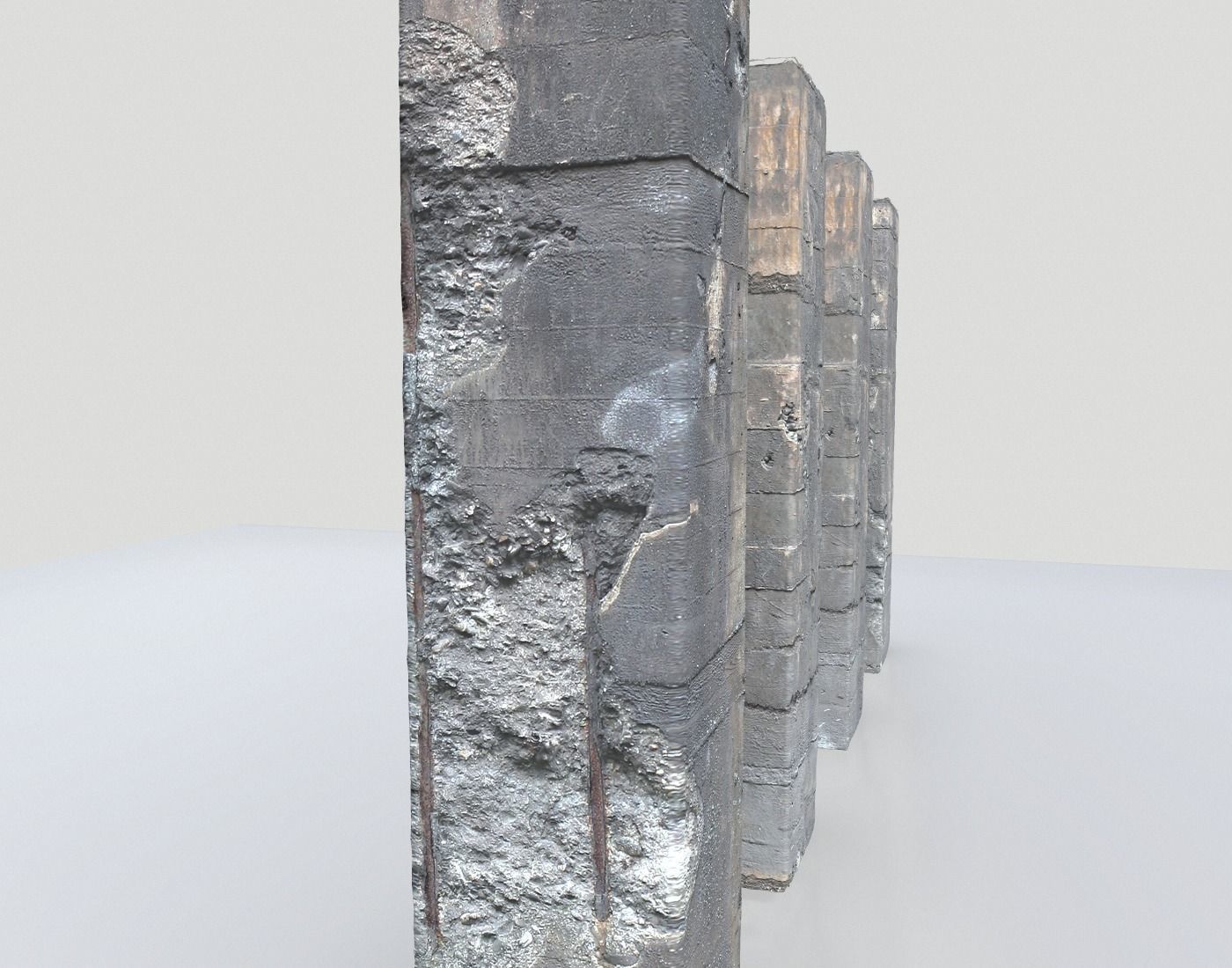 Damaged Columns 1 Low-poly 3D model_5