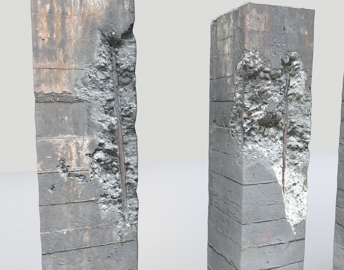 Damaged Columns 1 Low-poly 3D model_6