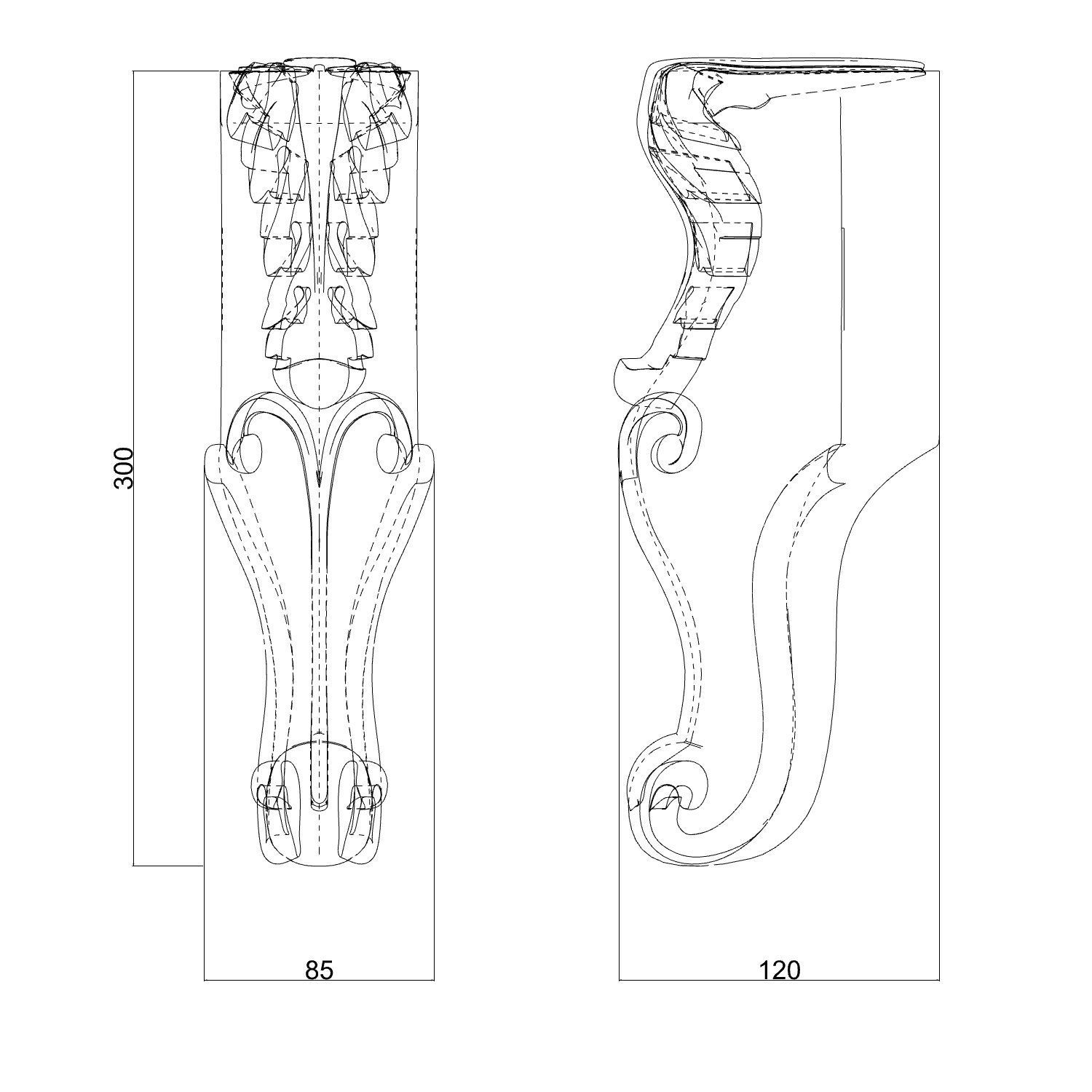 Furniture Leg L-005 3D print model_4