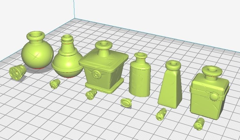 Magic potion bottles set 3D print model_6