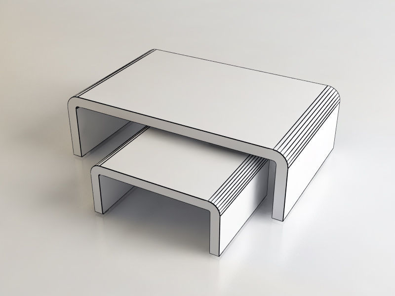 Exotic Tables set Low-poly 3D model_2