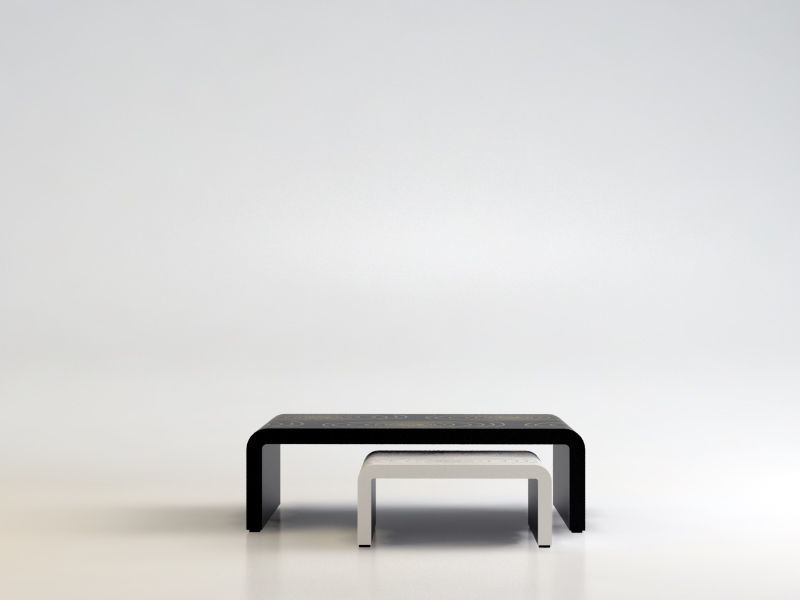 Exotic Tables set Low-poly 3D model_1