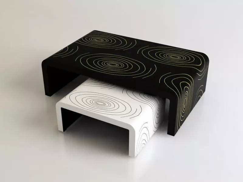 Exotic Tables set Low-poly 3D model_0