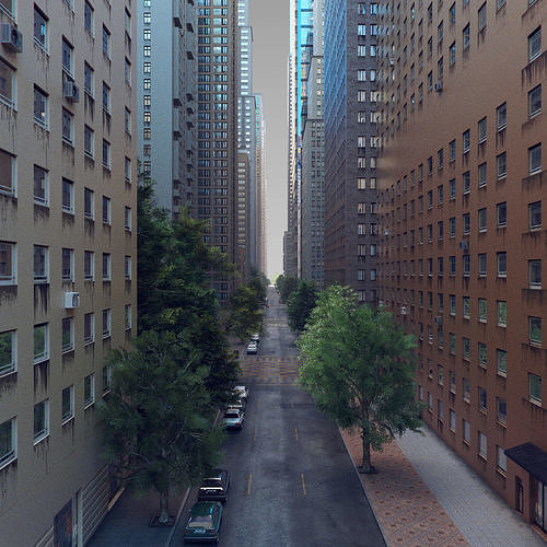 City C1 Low-poly 3D model 6