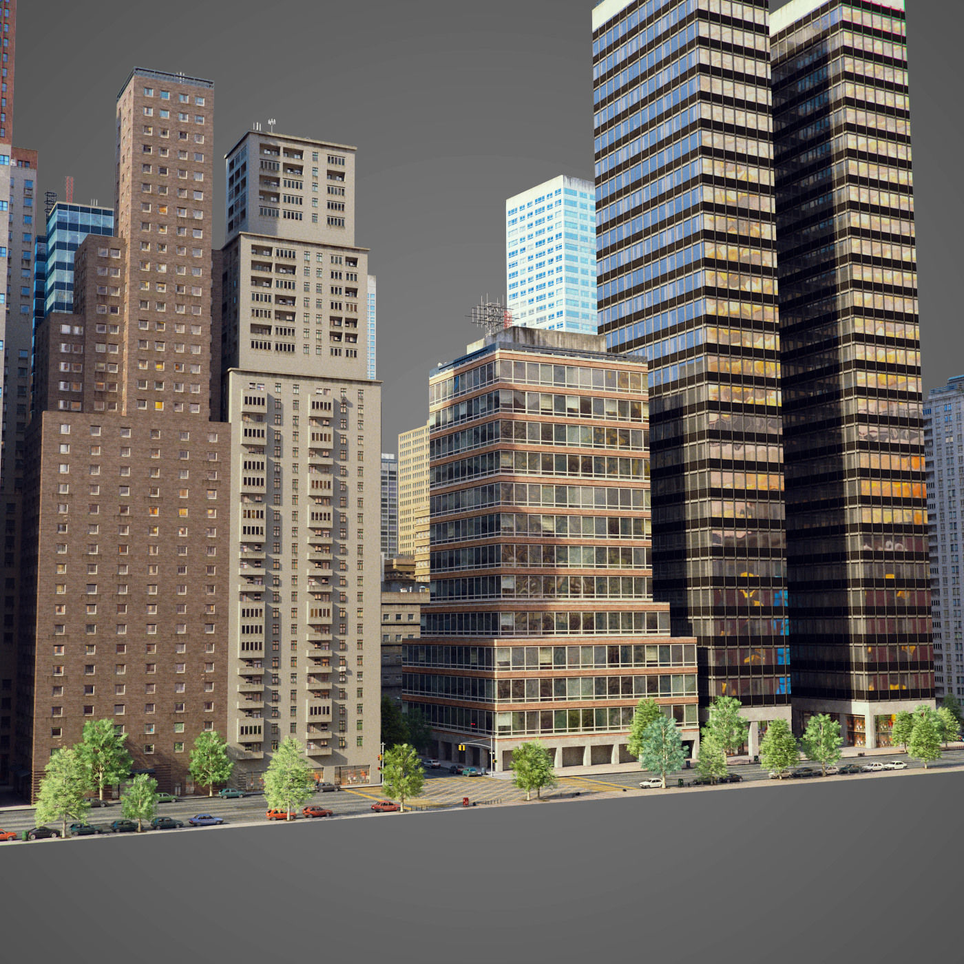 City C1 Low-poly 3D model_7