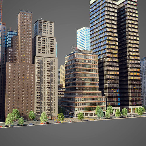 City C1 Low-poly 3D model 7