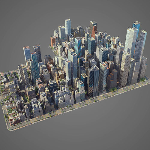 City C1 Low-poly 3D model 3