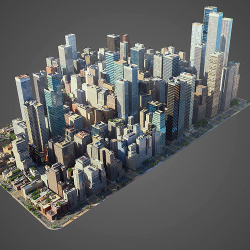 City C1 Low-poly 3D model 2