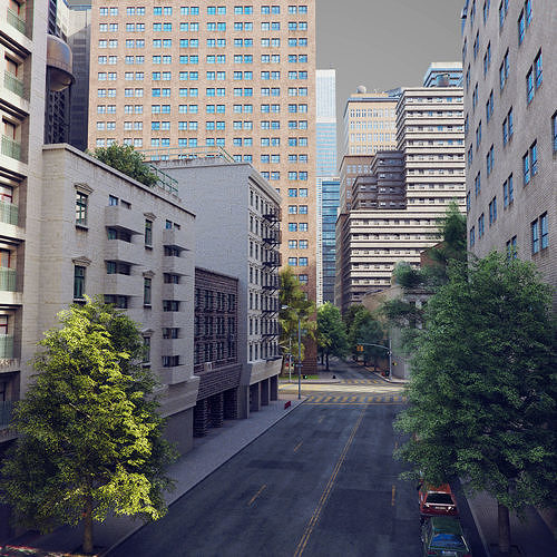 City C1 Low-poly 3D model 4