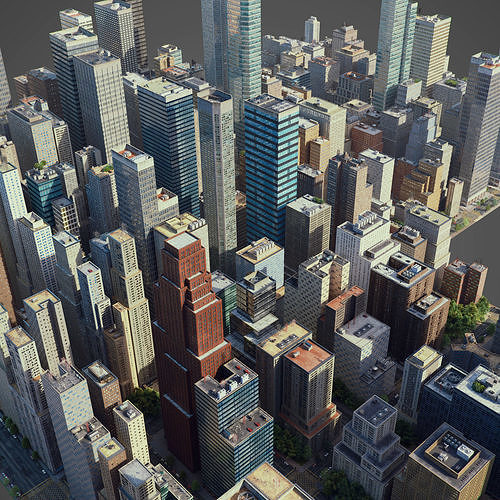 City C1 Low-poly 3D model 5