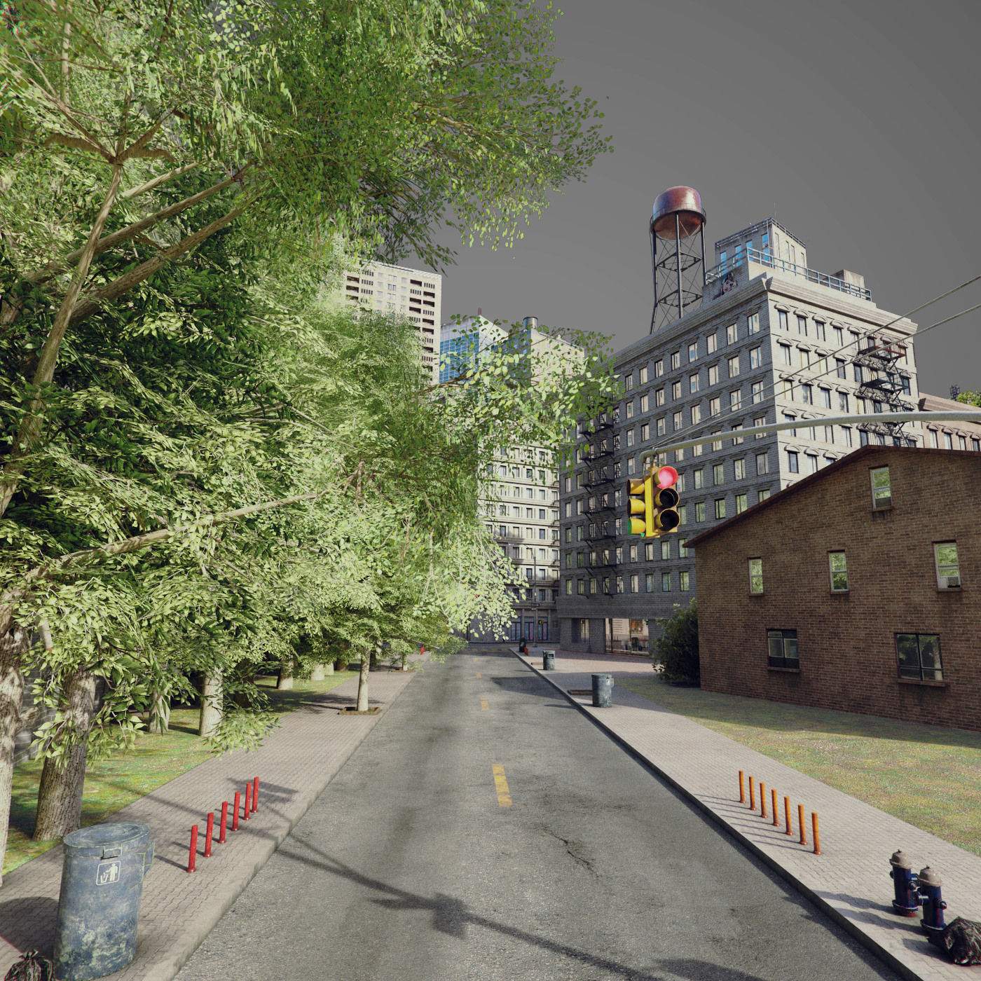 Round city C3 Low-poly 3D model_20