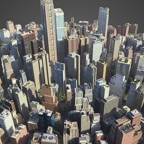 Round city C3 Low-poly 3D model 7