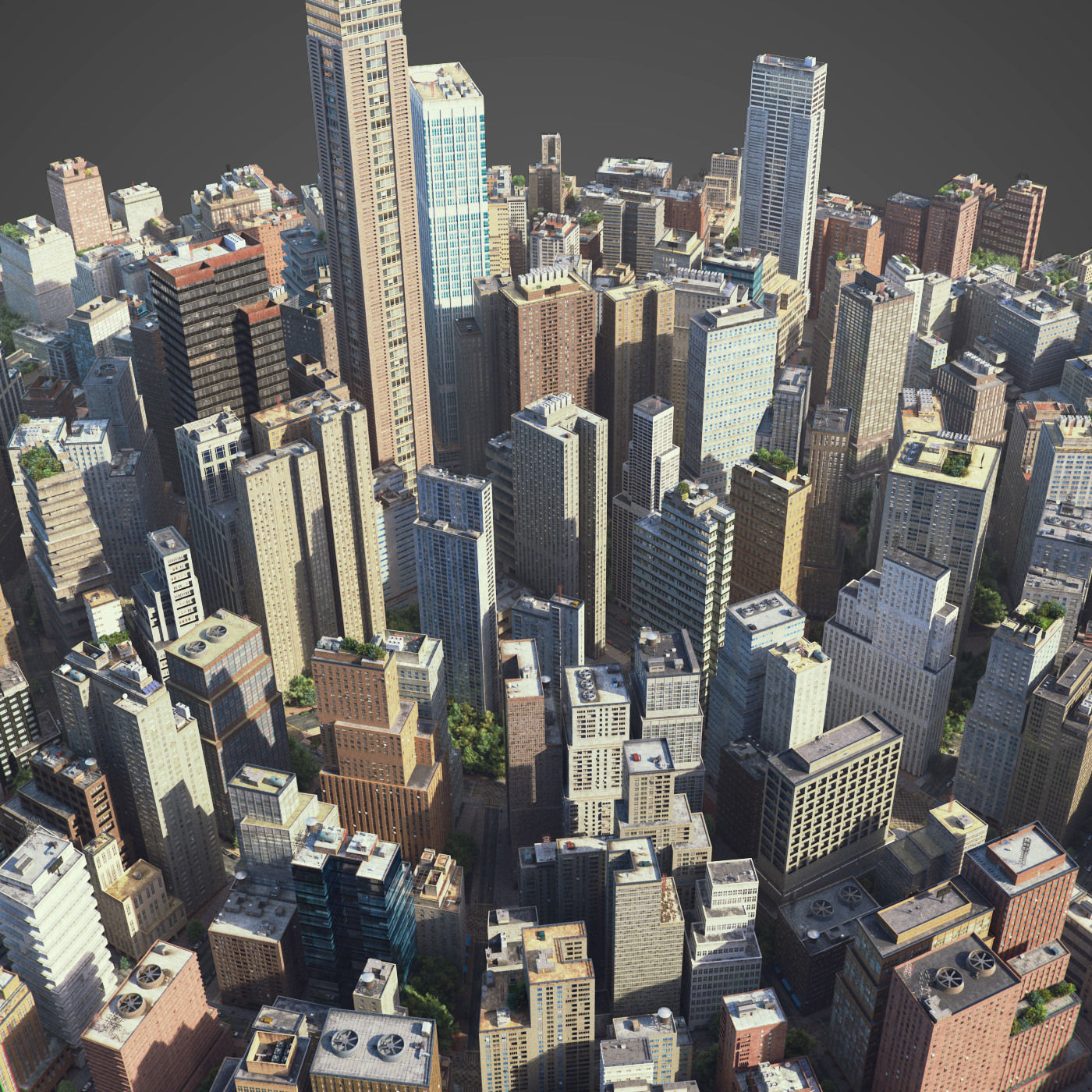 Round city C3 Low-poly 3D model_7