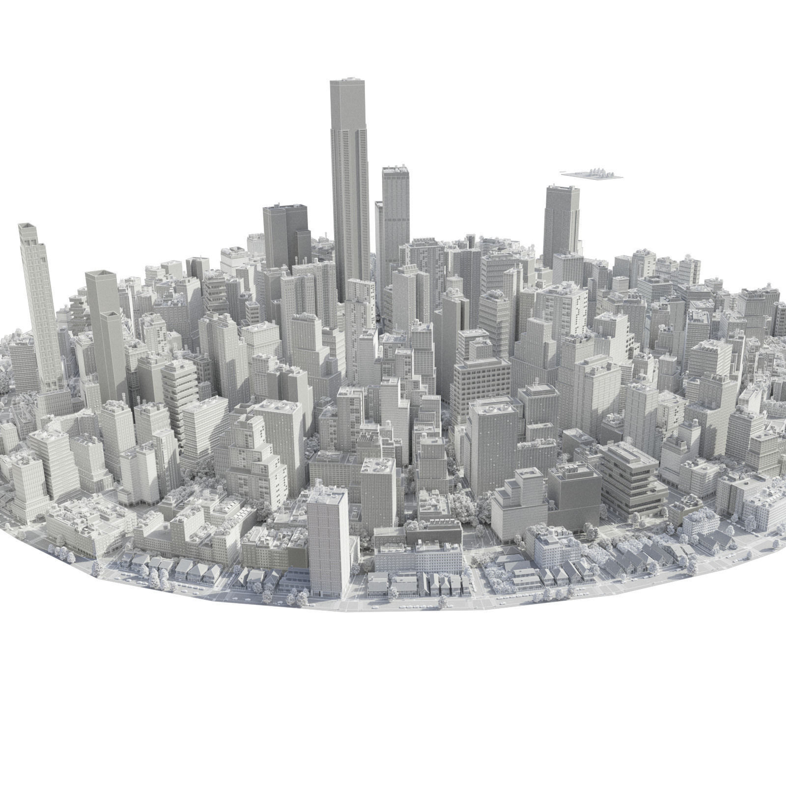 Round city C3 Low-poly 3D model_23