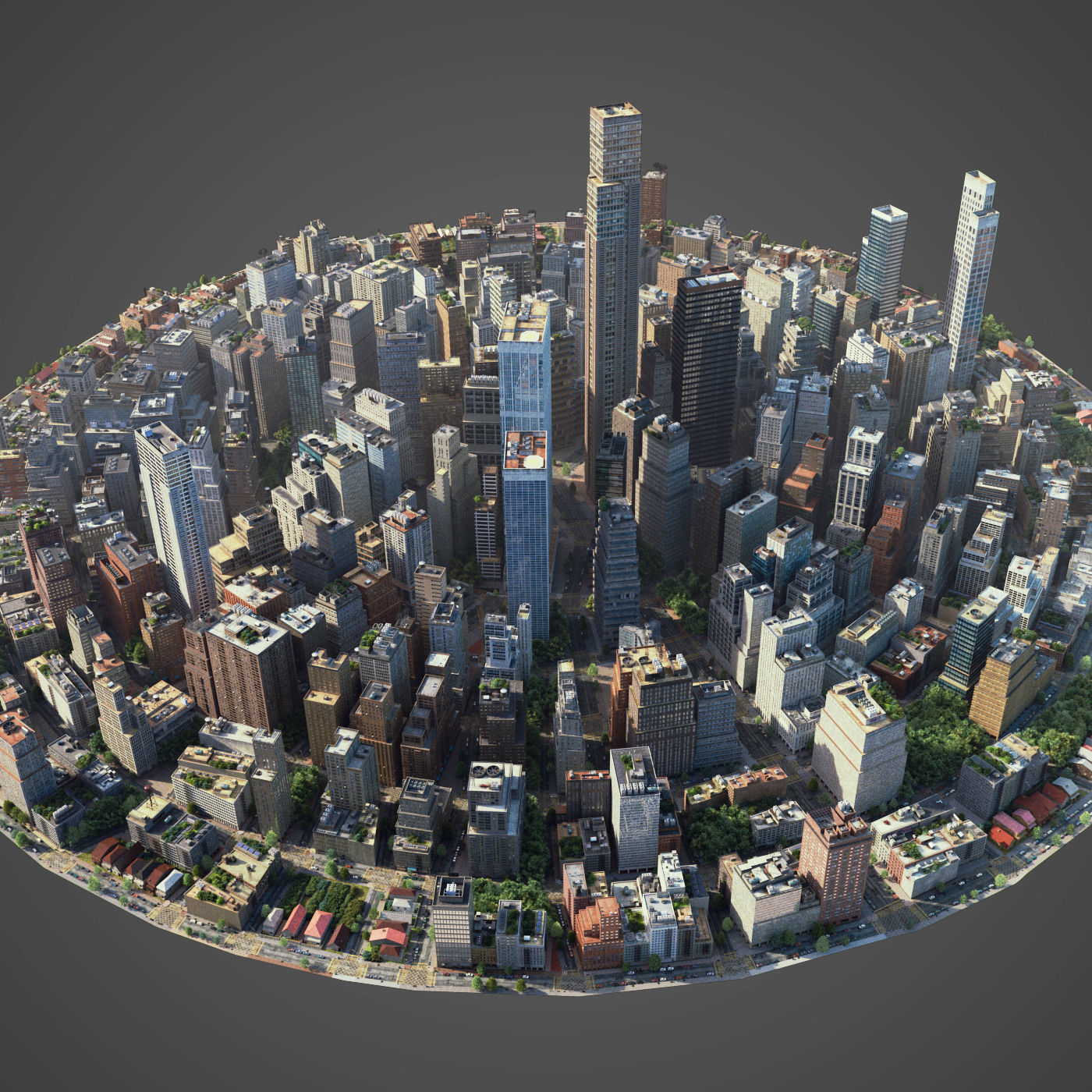 Round city C3 Low-poly 3D model_14