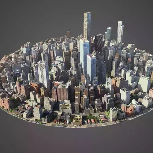 Round city C3 Low-poly 3D model