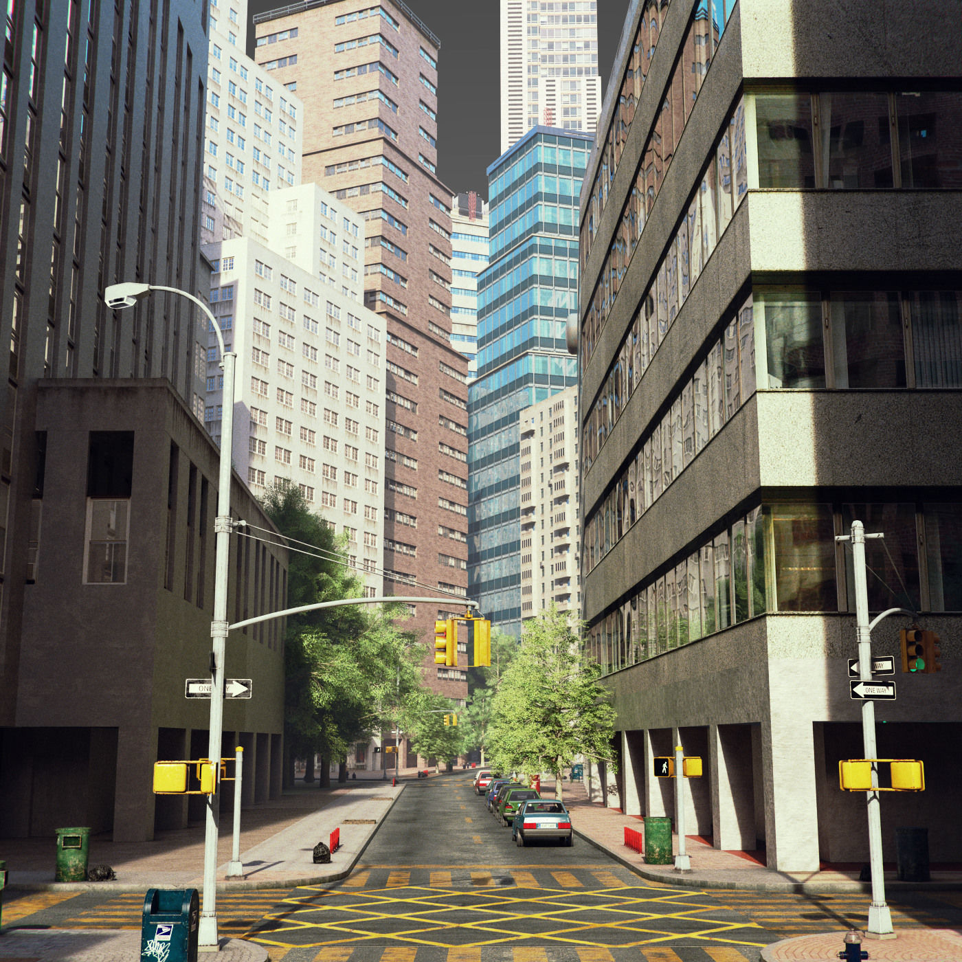 Round city C3 Low-poly 3D model_2