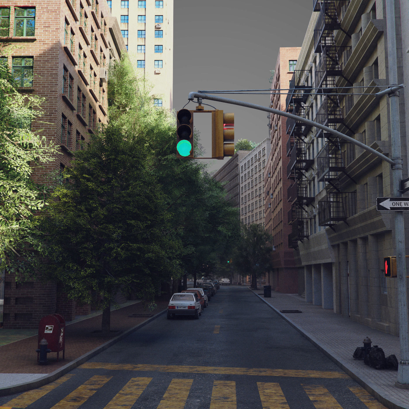 Round city C3 Low-poly 3D model_18