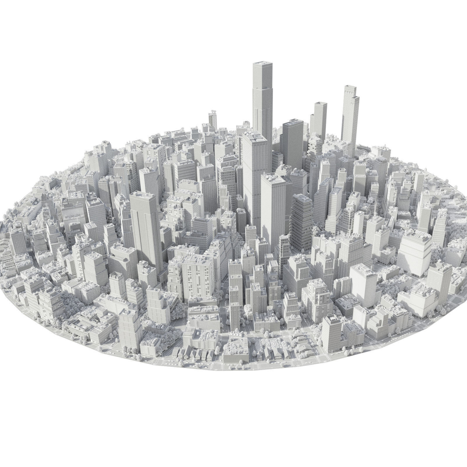 Round city C3 Low-poly 3D model_24
