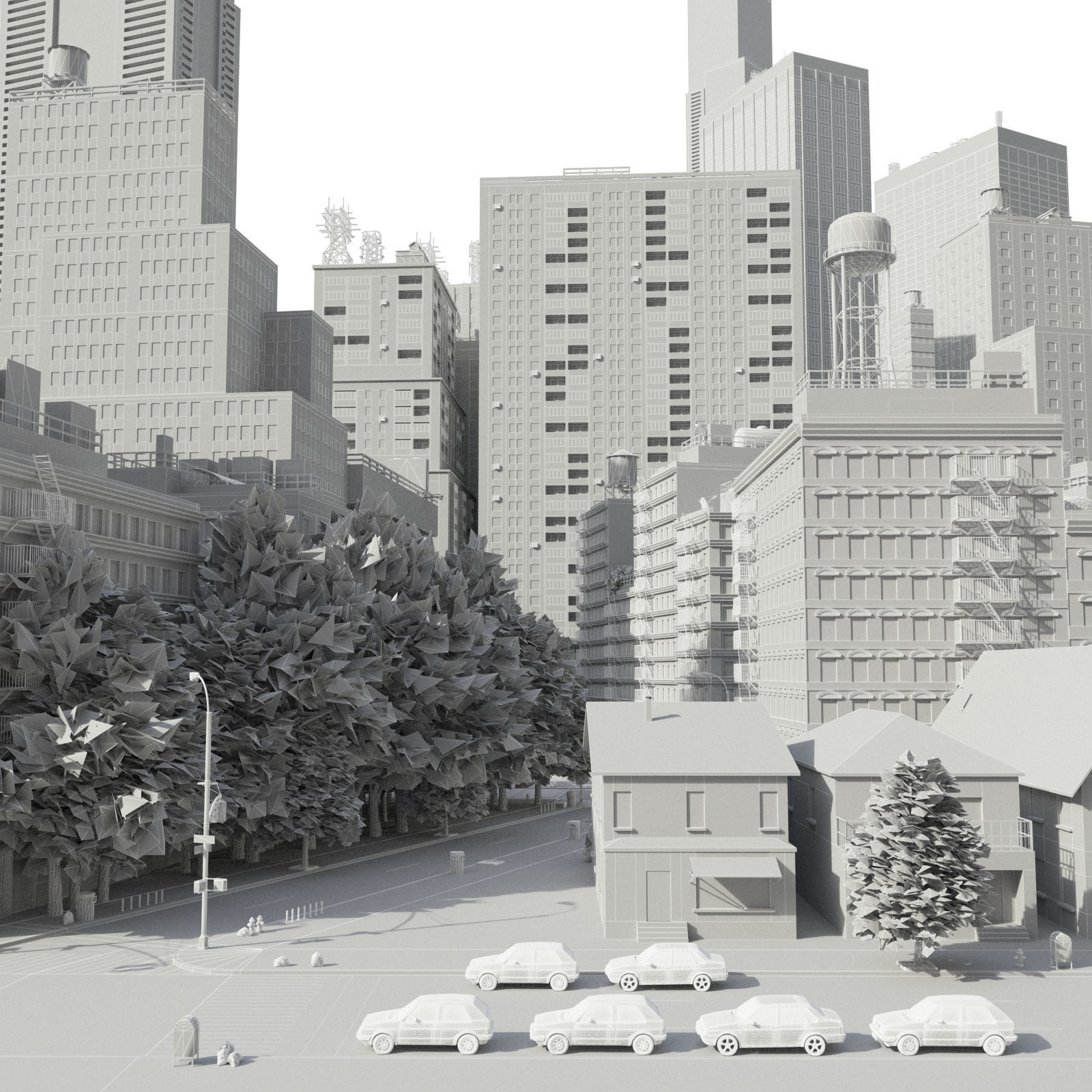 Round city C3 Low-poly 3D model_27