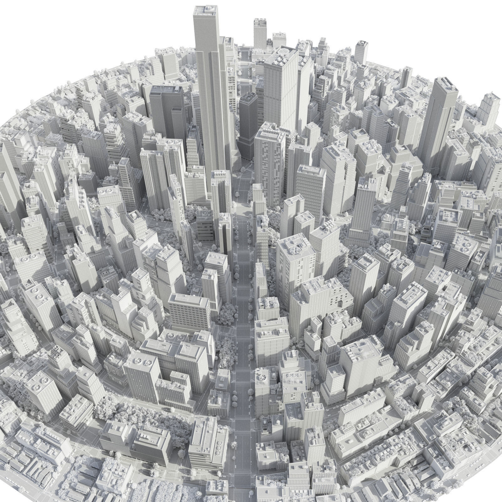 Round city C3 Low-poly 3D model_29