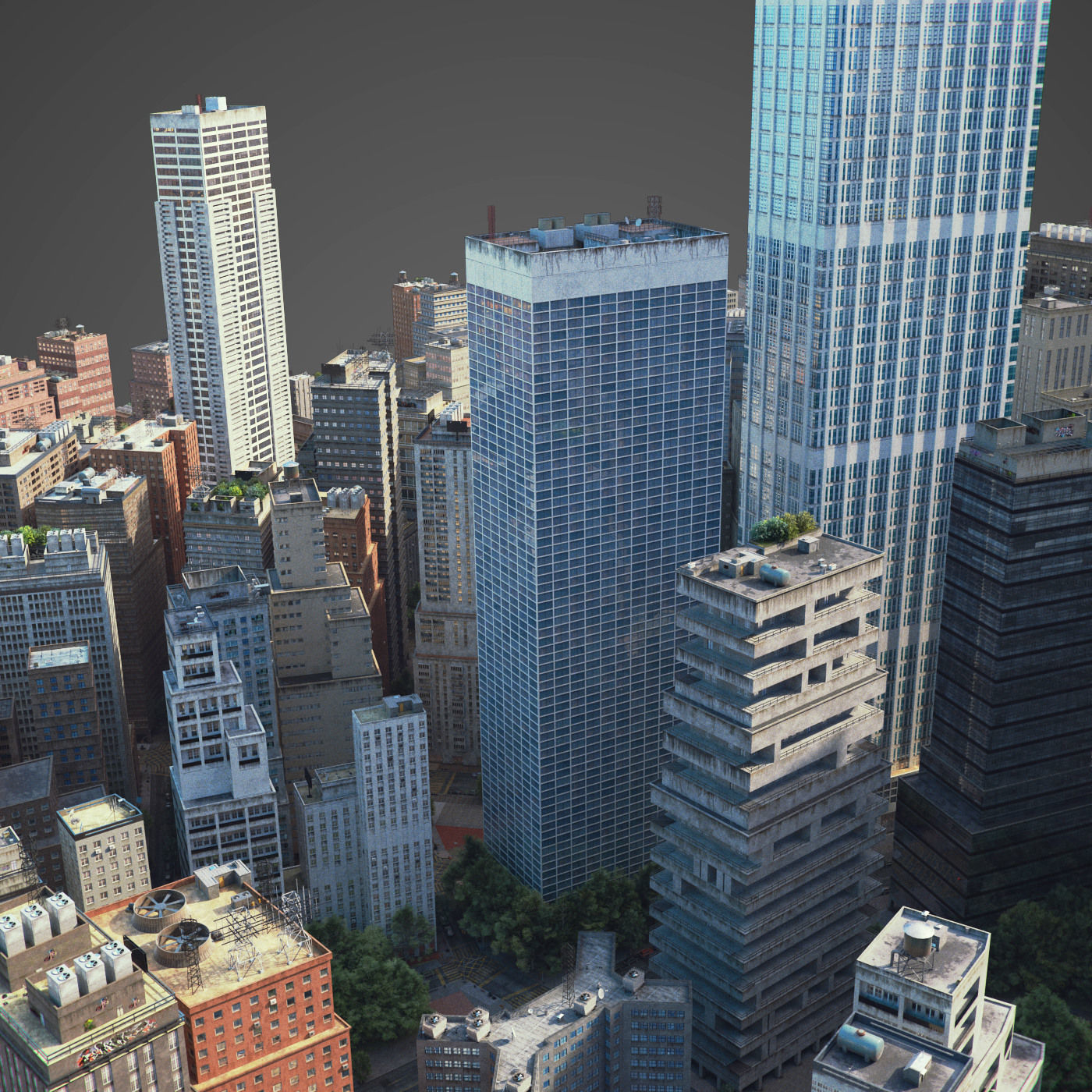 Round city C3 Low-poly 3D model_13
