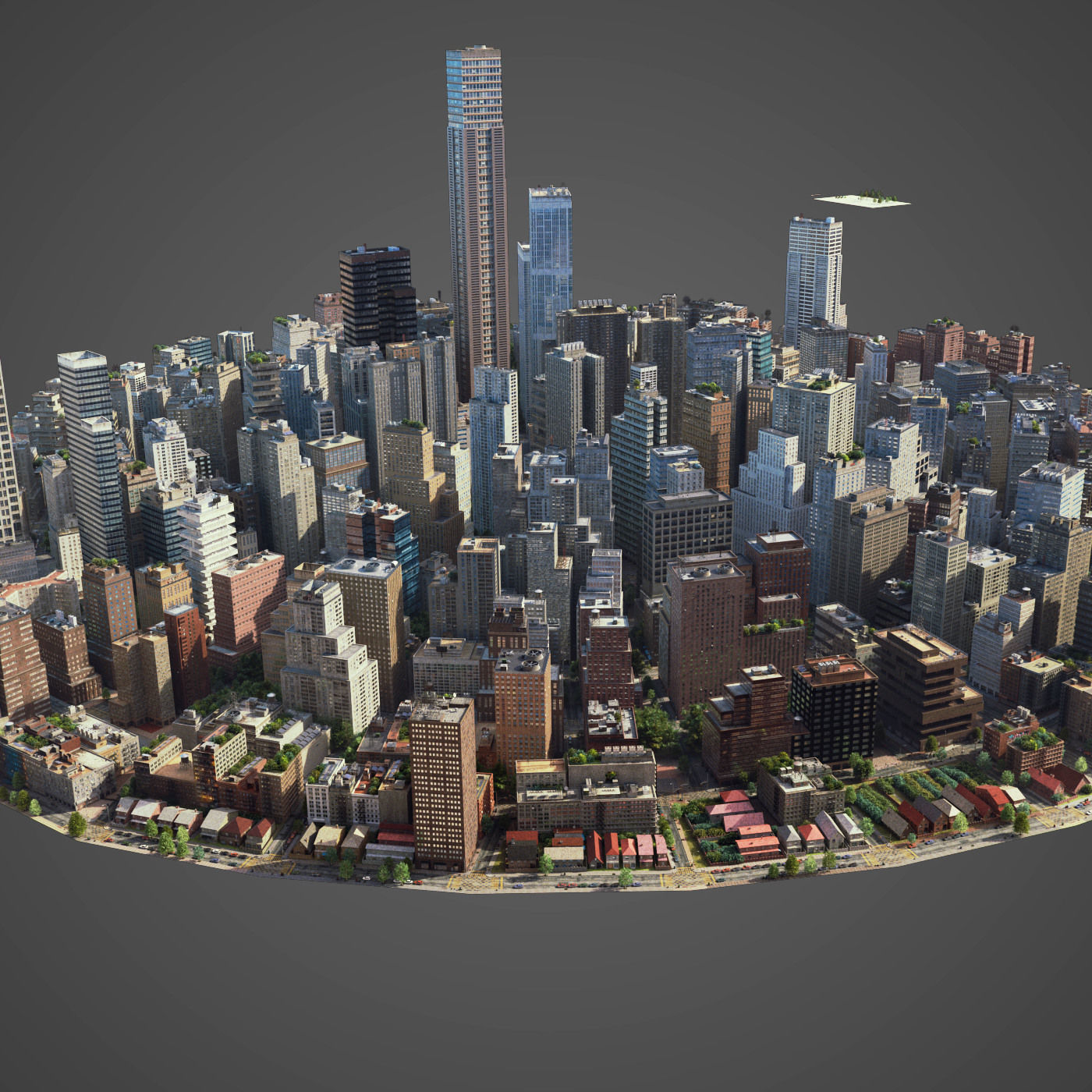 Round city C3 Low-poly 3D model_12