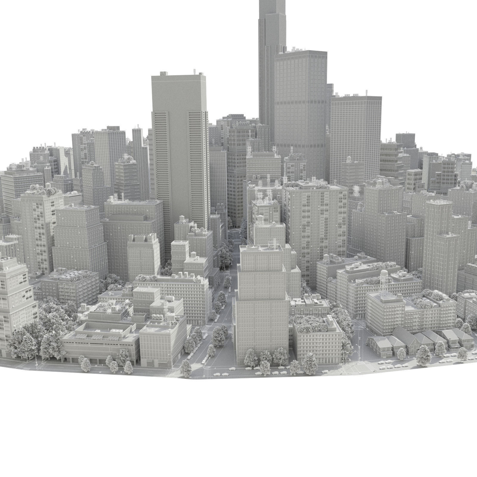 Round city C3 Low-poly 3D model_22