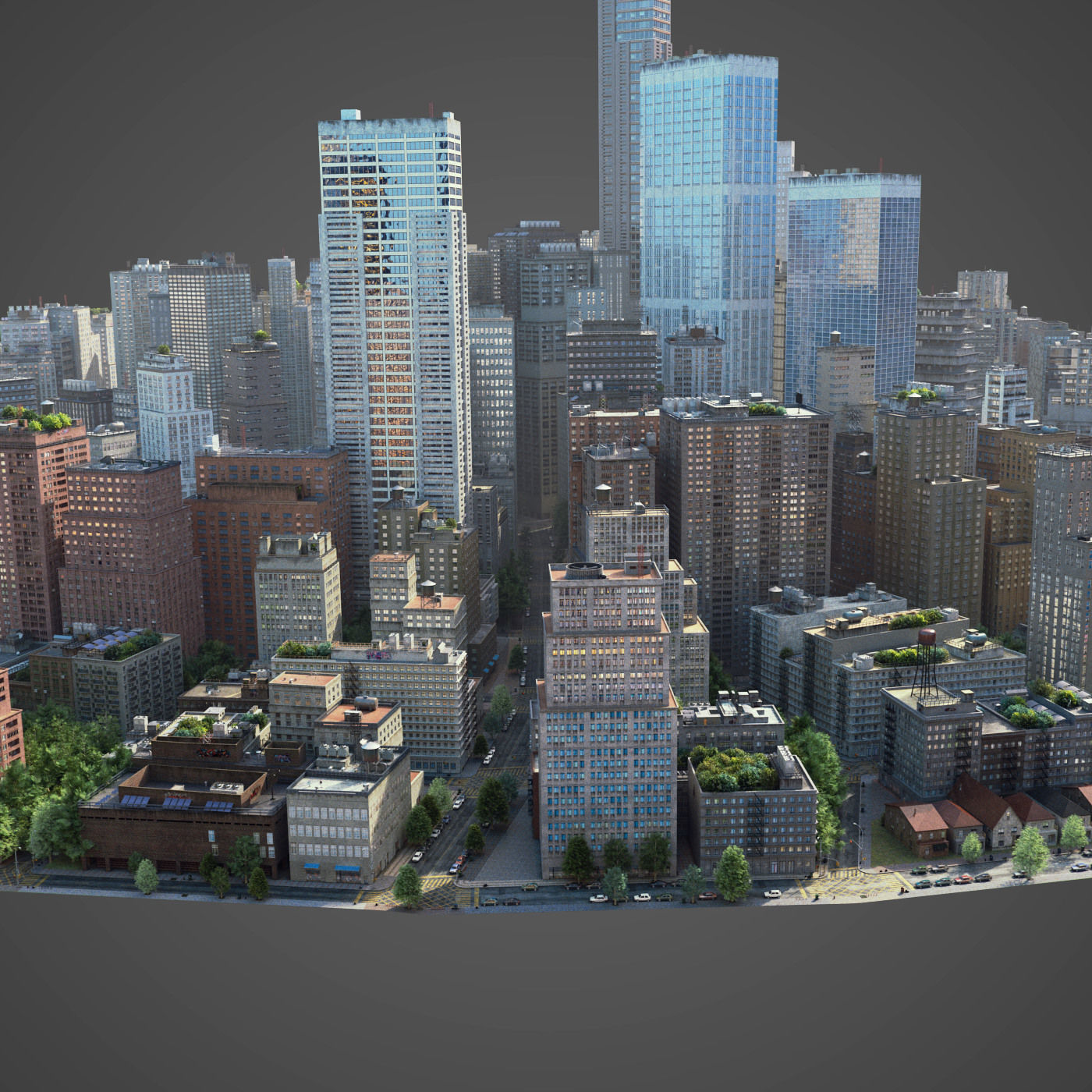 Round city C3 Low-poly 3D model_9