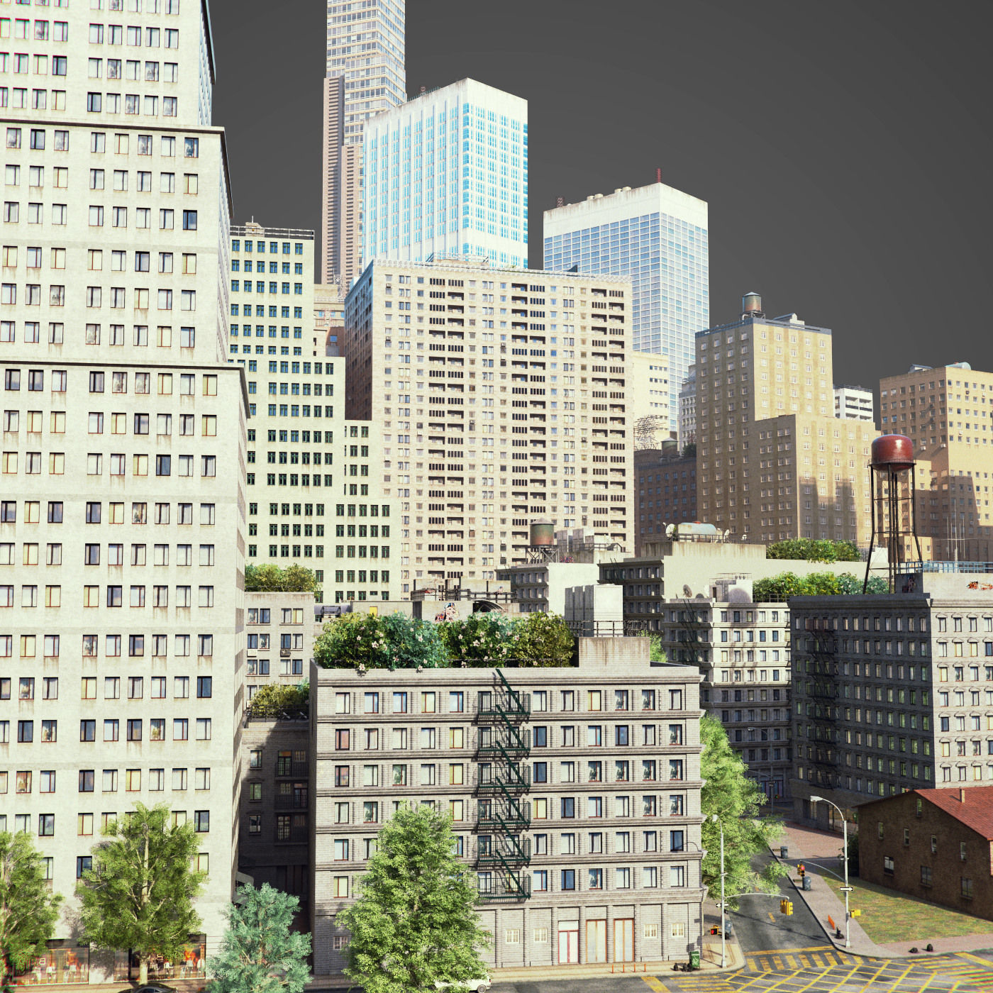Round city C3 Low-poly 3D model_19