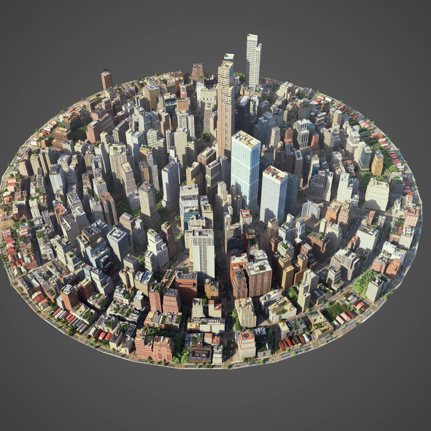 Round city C3 Low-poly 3D model_21