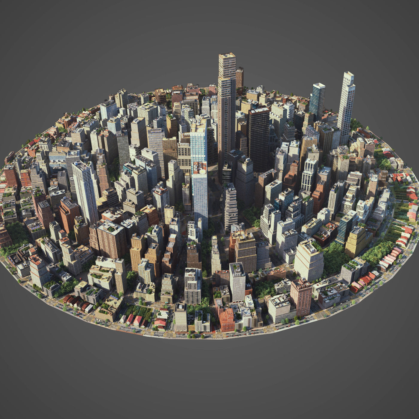 Round city C3 Low-poly 3D model_17