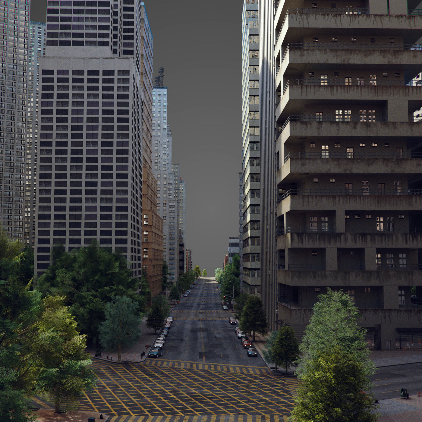 Round city C3 Low-poly 3D model_10