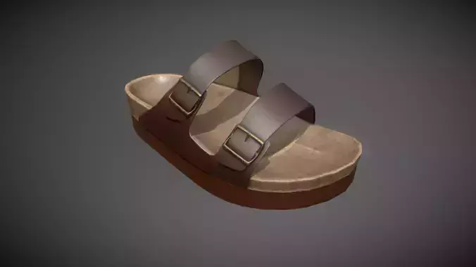 Leather Sandal Low-poly 3D model