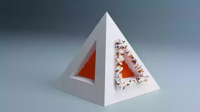 Abstract Splinter Pyramid Free 3D model