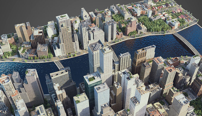 River City C4 Low-poly 3D model 4