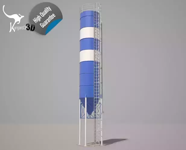 Cement silo - 79 m3 Low-poly 3D model