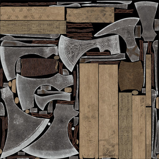 Realistic Game Ready Viking Axe  Low-poly 3D model_5