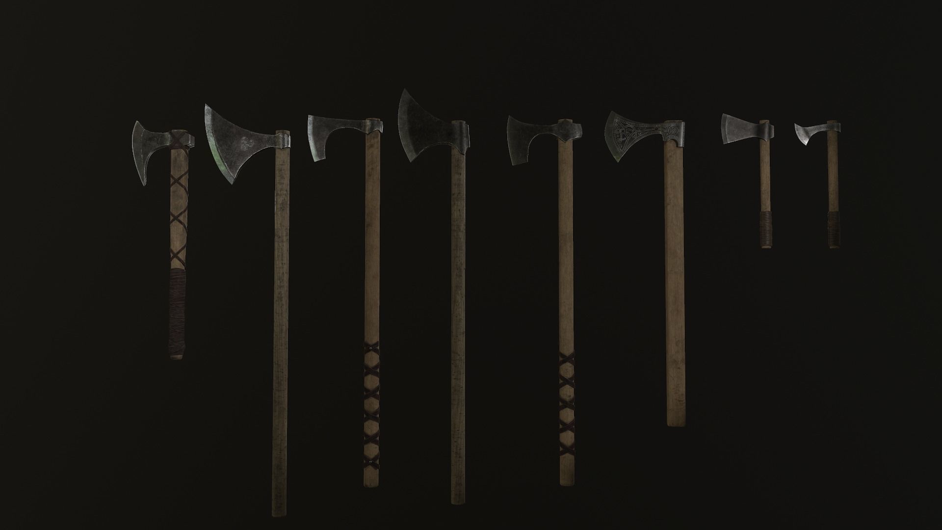 Realistic Game Ready Viking Axe  Low-poly 3D model_4