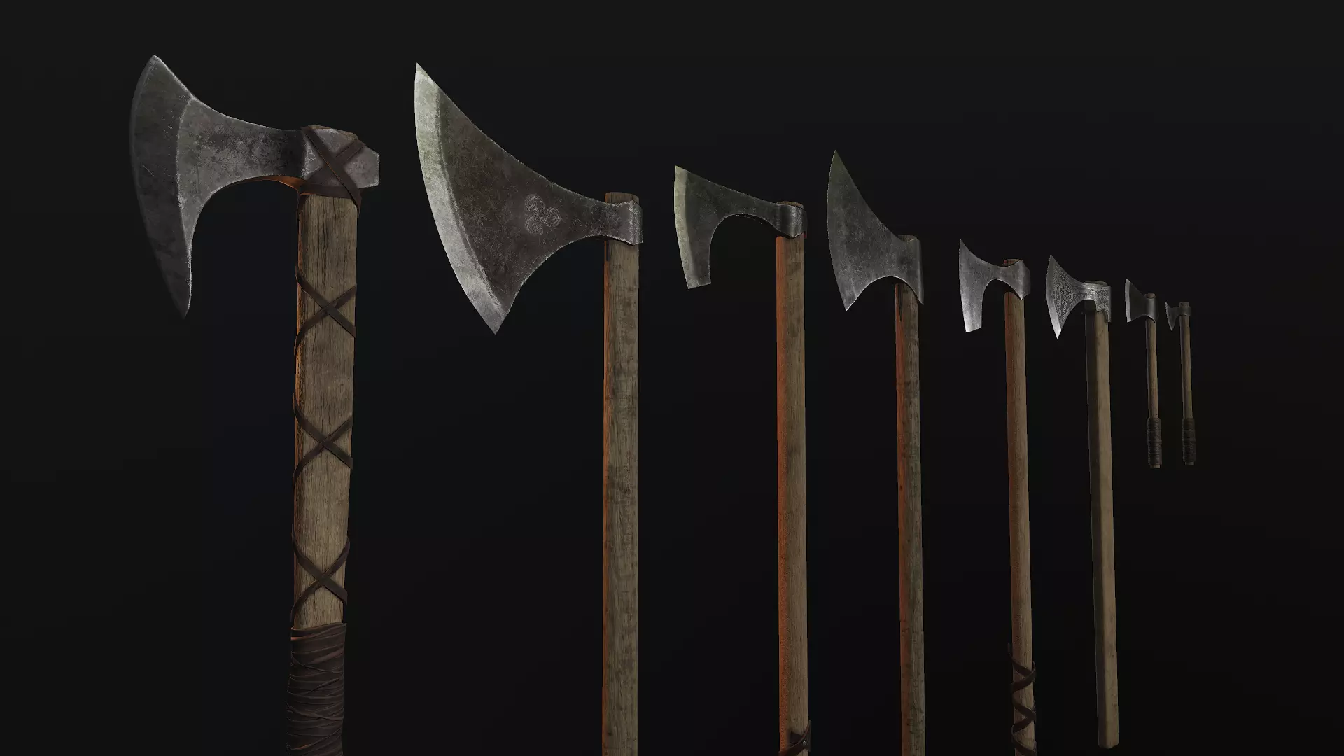 Realistic Game Ready Viking Axe  Low-poly 3D model_0