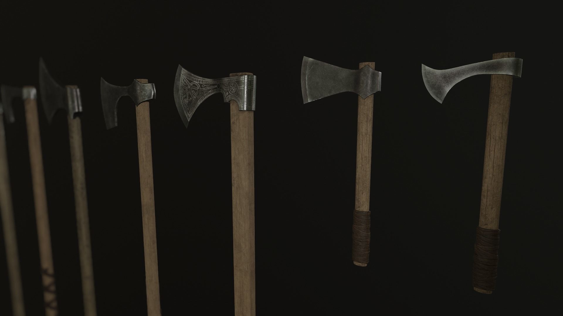 Realistic Game Ready Viking Axe  Low-poly 3D model_3