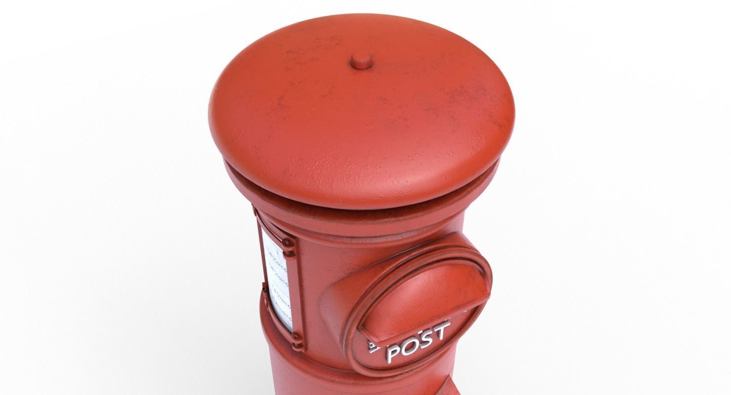 Japanese Post Box  Low-poly 3D model_6