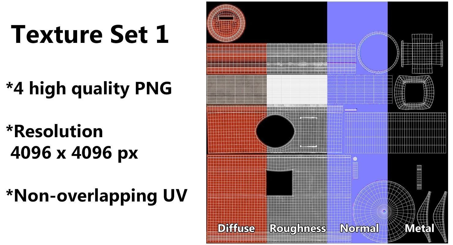  Japanese Post Box  Low-poly 3D model_10